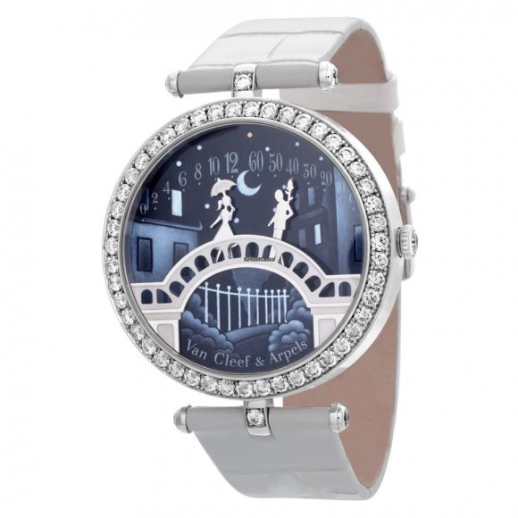 Van Cleef & Arpels Pont Des Amoureux Poet 18k White Gold Blue dial