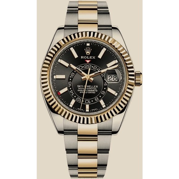 ROLEX SKY-DWELLER 42MM STEEL AND YELLOW GOLD