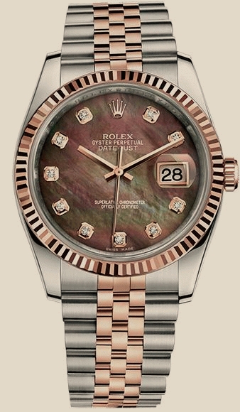 Rolex                                     Datejust 36mm Steel and Everose Gold