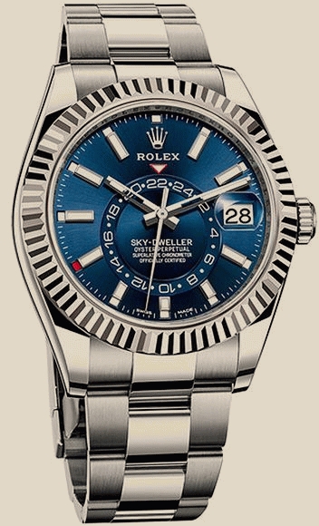 Rolex                                     Sky-Dweller 42mm Steel and White Gold