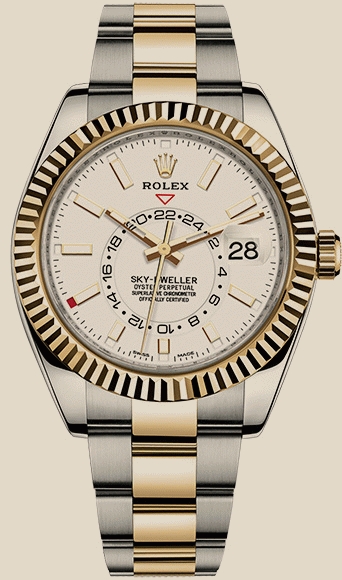 Rolex                                     Sky-Dweller 42mm Steel and Yellow Gold
