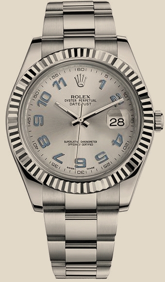 Rolex                                     Datejust II 41mm Steel and White Gold