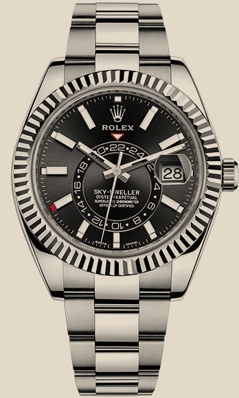 Rolex                                     Sky-Dweller 42 mm, steel and white gold