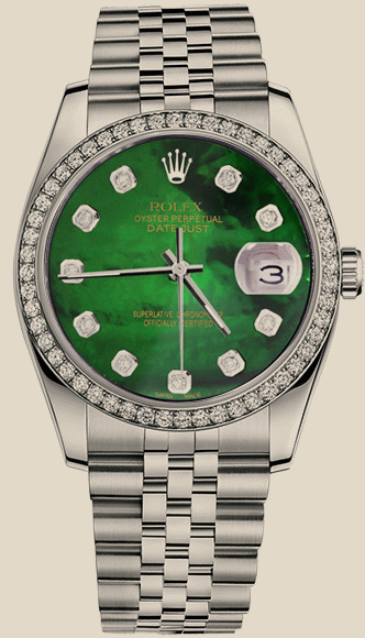 Rolex                                     Datejust 36 mm, steel, white gold and diamonds